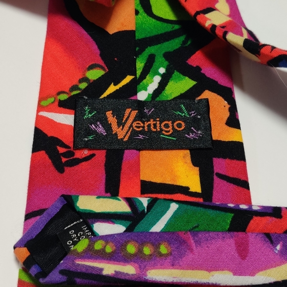 Vertigo Cotton Abstract Geometric Neck Tie - Picture 2 of 6